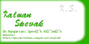 kalman spevak business card